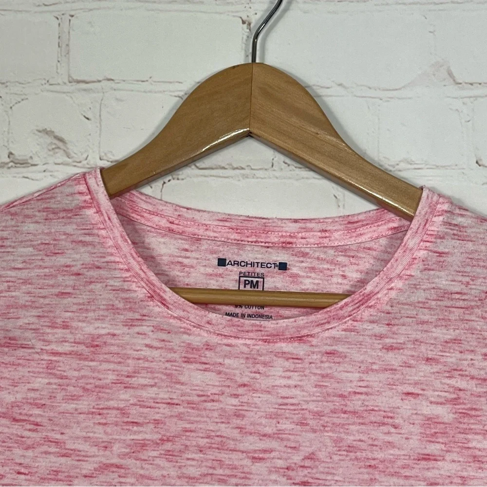 Architect T Shirt Women’s Petite Medium Pink Heathered Short Sleeve - Picture 4 of 6